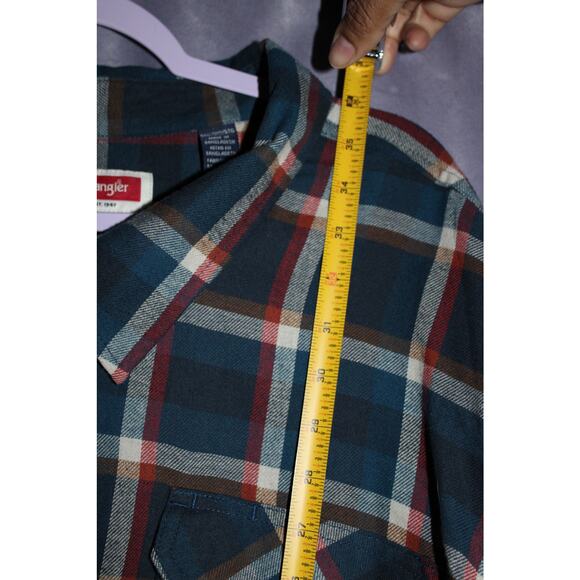 Wrangler Plaid Button Down Long Sleeve Shirt 5XL - Picture 3 of 6